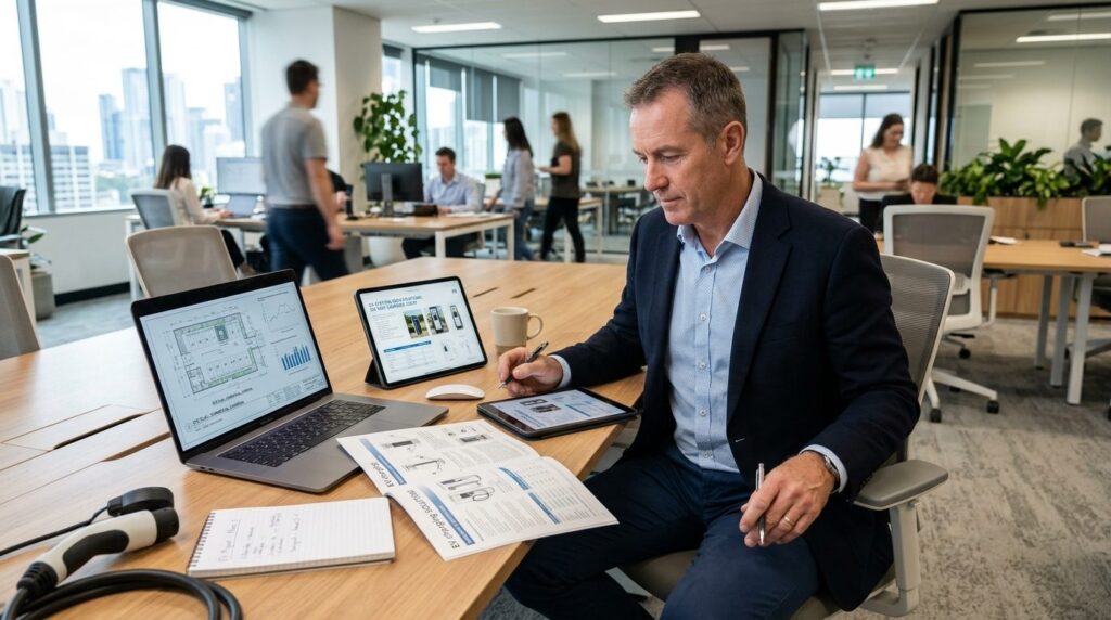 Professional photograph of a businessman in business casual 